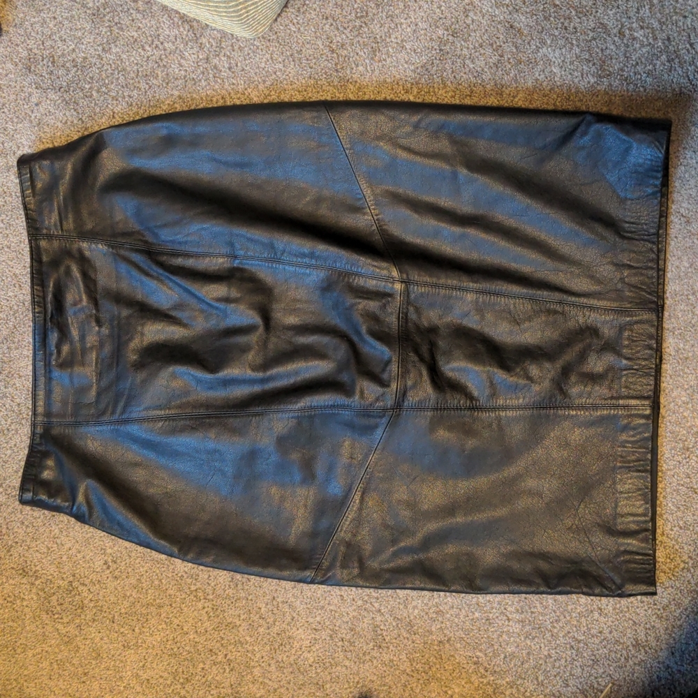 Vintage leather pencil skirt